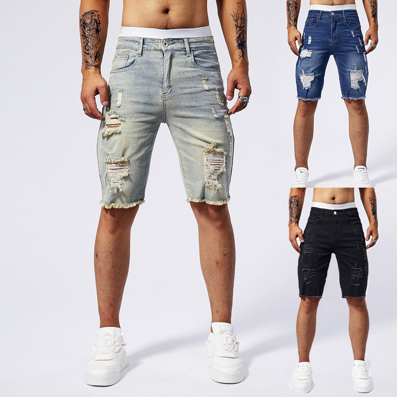 2025 Summer New Men's Ripped D - Brand Of Streetwear recension och pris